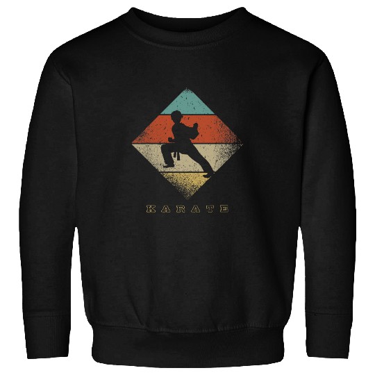Retro Karate Pose 1960s 1970s Style Karate Sweatshirts