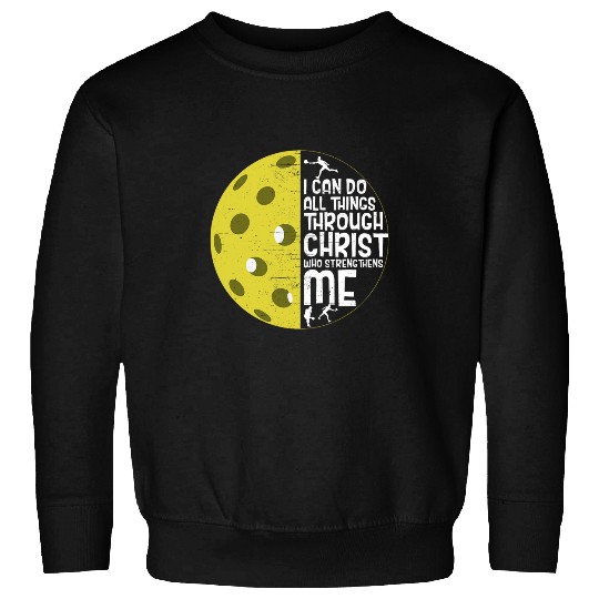 Christian Religious Distressed Pickleball Bible Graphic Sweatshirts