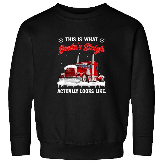 Truck Driver On The Road Ho Ho Ho Merry Christmas Trucker 1 Sweatshirts