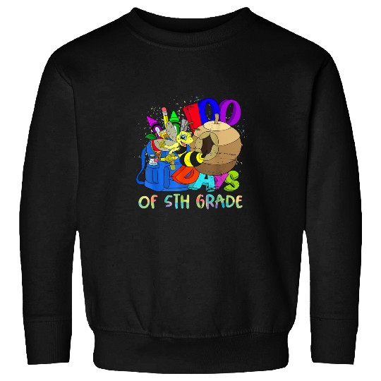 Fifth Grade Student Honeycomb Bee Funny 100 Days Of School Sweatshirts