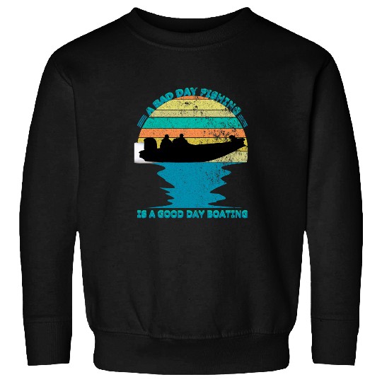 Fishing Large Mouth Bass Sport Fisherman and Boat Fun Sweatshirts