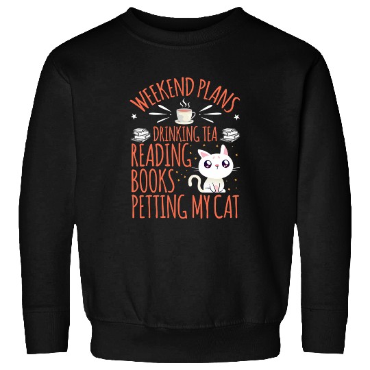Bookworm Reading Lover Books Cats Tea 3 Sweatshirts