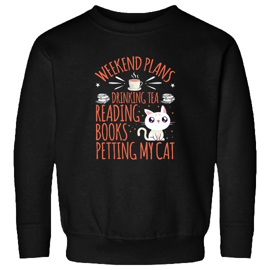 Bookworm Reading Lover Books Cats Tea 3 Sweatshirts