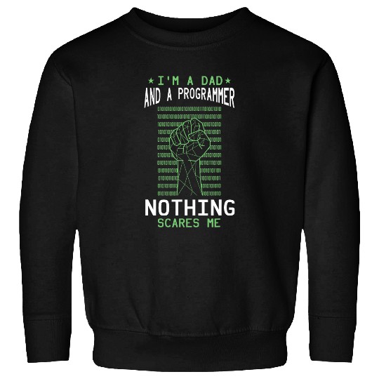 Programmer Dad Computer Coding Hand Fist Binary Coding Sweatshirts