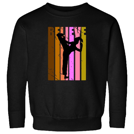 Retro Karate Womens Kung Fu Judo Jiu Jitsu Girls Pink Cool Sweatshirts