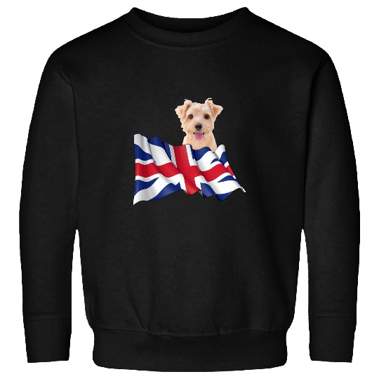 Union Jack Flag Dog Norfolk Terrier Sweatshirts