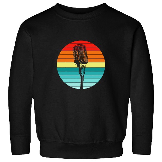 vintages Singer Vocalist Musician Retro Microphone Singing 12 Sweatshirts