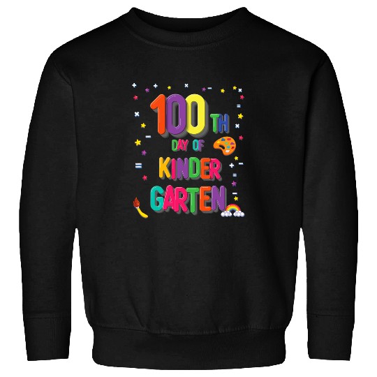 Happy 100th Day Of Kindergarten Teacher Gift Student Kids Sweatshirts