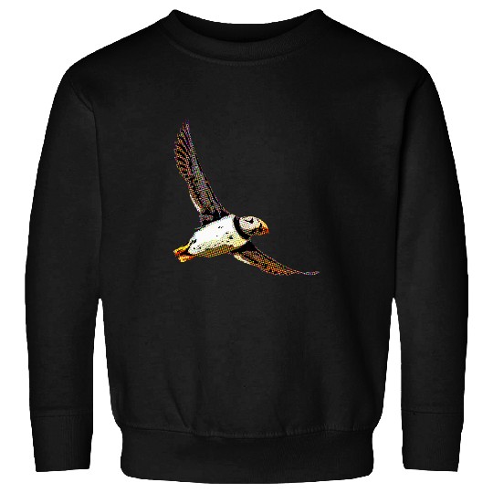Flying Puffin Comic Book Iceland Cute Bird Icelandic Puffins Sweatshirts