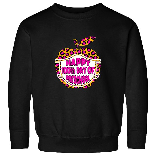 Happy 100th Day of Preschool Virtual Teacher Student Apple 1 Sweatshirts