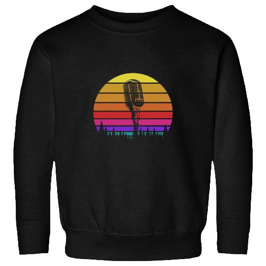 vintages Singer Vocalist Musician Retro Microphone Singing 4 Sweatshirts