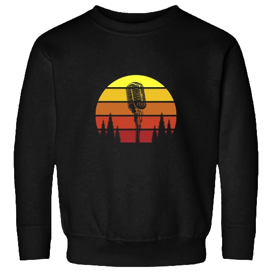 vintages Singer Vocalist Musician Retro Microphone Singing 3 Sweatshirts