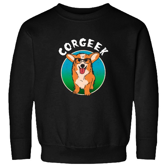 Funny Corgi Geek Corgeek Book Lovers Gift design 3 Sweatshirts