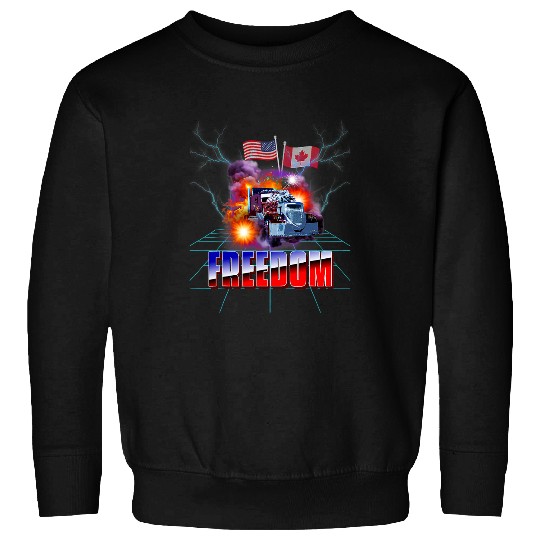 Storm Truck American USA Canada Flag freesdom Convoy Trucker Sweatshirts