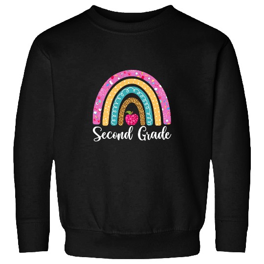 Second Grade Rainbow Girls Boys Teacher Team 2nd Grade Squad 7 Sweatshirts