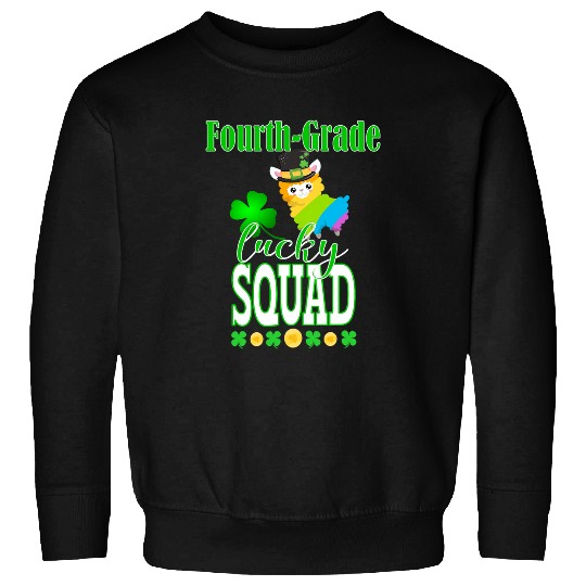 St Patricks Fourth Grade Teacher Student Cute Llama Squad Sweatshirts