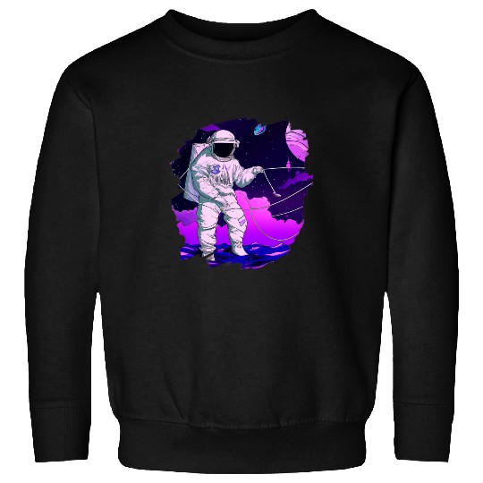 Astronaut Fishing Boat Space Ocean Lake Cool Fish Artistic 13 Sweatshirts