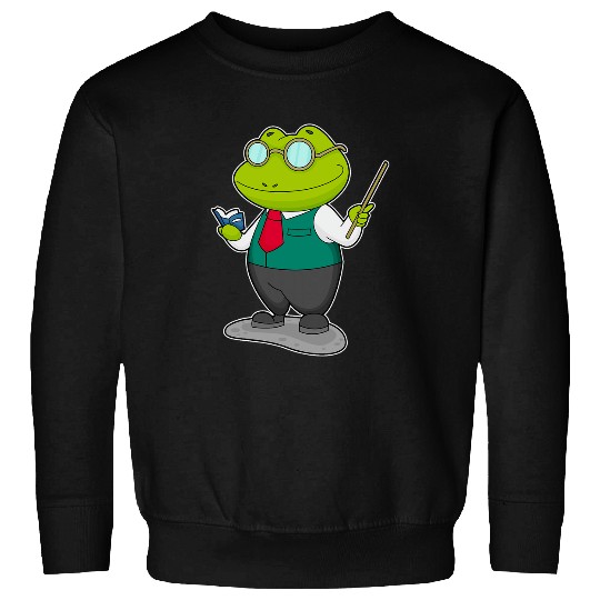 Frog Teacher Glasses Book Sweatshirts