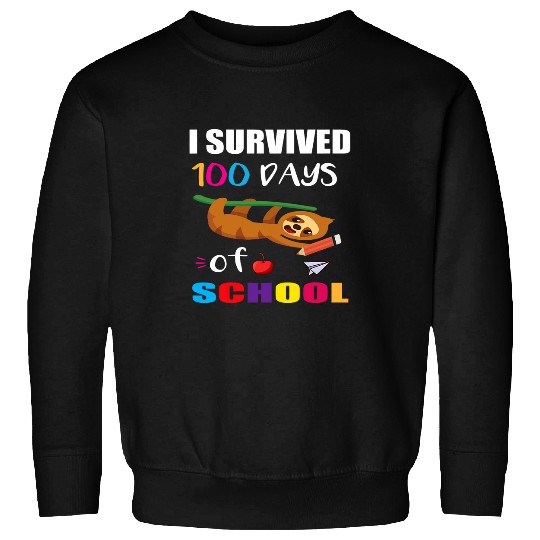 I survived 100 Days of School Sloth Sweatshirts