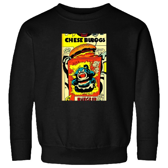 Boys Menvintages Comic Book Cover Evil Space Cheese Burger Sweatshirts