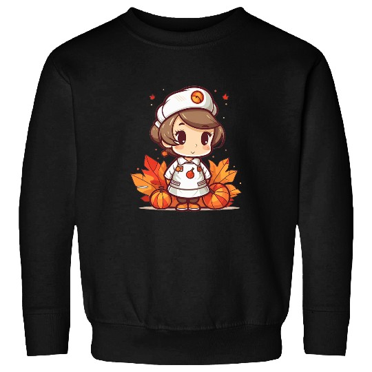 nurses Fall Leaves Thanksgiving Day RN Nursing Students Women Sweatshirts