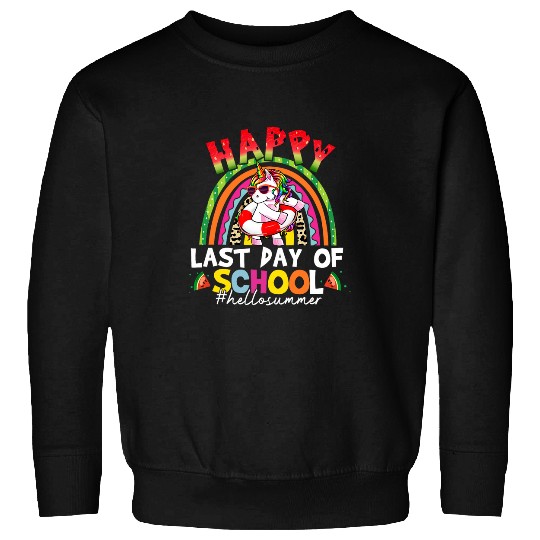 Unicorns Flossing Watermelon Pool Teacher Student Kids Summer Sweatshirts