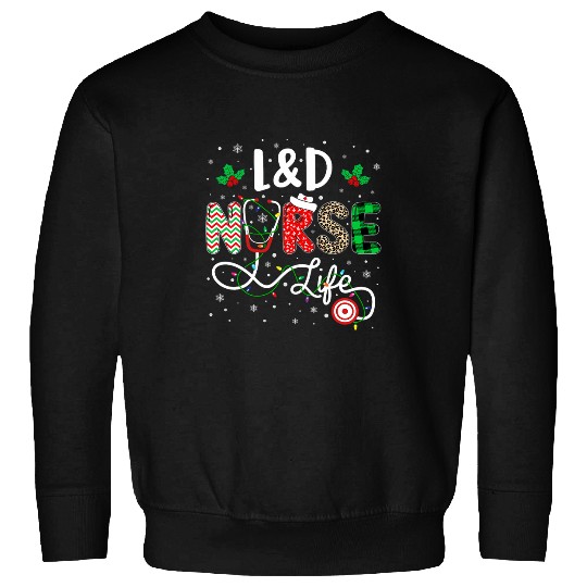 nurses Leopard Print Christmas LD nurses Life Sweatshirts