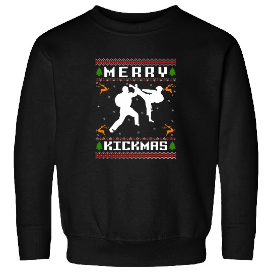 Ugly Christmas Sweater Patterns Pixel Graphics For Karate Sweatshirts