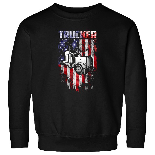TRUCKER Funny Truck Driver Gift Trucking SemiTrailer Truck Sweatshirts