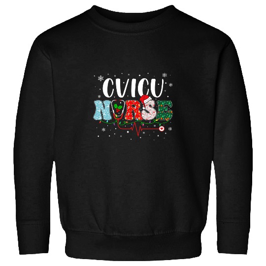 Love CVICU nurses Life Snowman Christmas nurses xmass Pajamas Sweatshirts