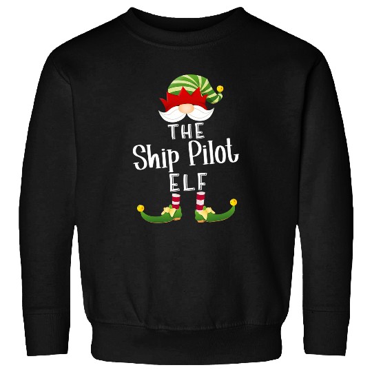 Ship Pilot Elf Group Christmas Funny Pajama Party Sweatshirts