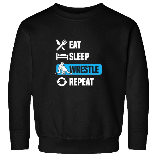 Funny Eat Sleep Wrestle Fighting Quote Heavyweight Design Sweatshirts
