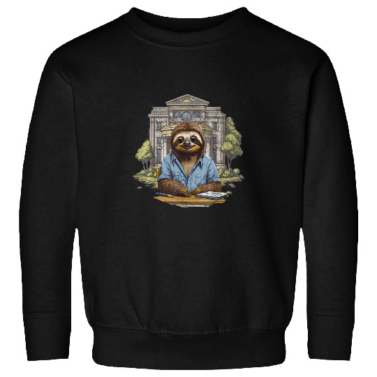 Sloth Bank Teller Cute Slow Animal Lover Money Zoo Worker Sweatshirts
