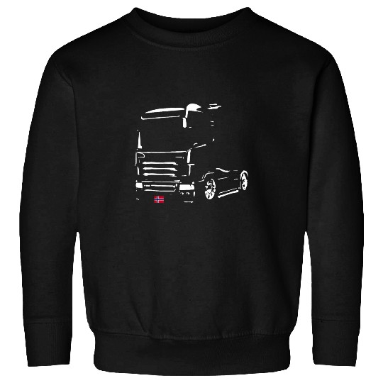 Trucker Driver Design with Norway Flag License Plate Sweatshirts