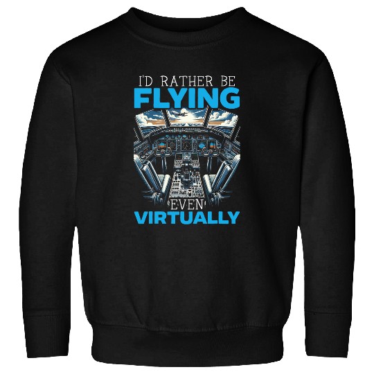 Flight Simulator Aviation Console Pilot Flight Simulation 4 Sweatshirts