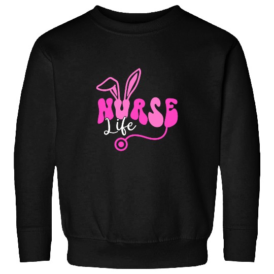 Happy Easter Day nurses Life Stethoscope Nursing Easter Bunny Sweatshirts