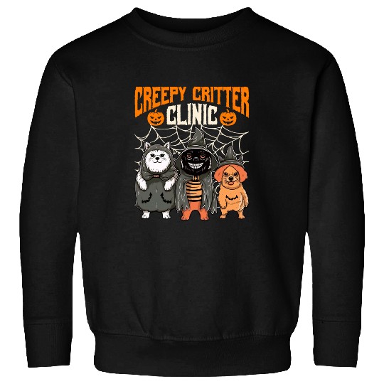 Vet Tech Halloween Veterinarian Creepy Critter Clinic Sweatshirts