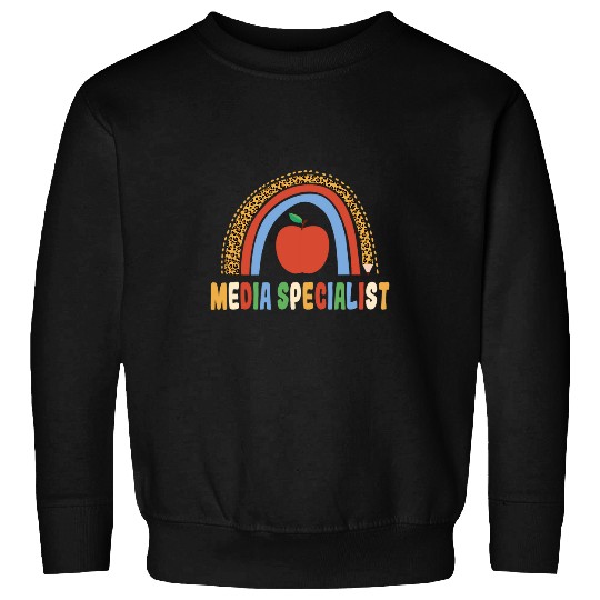 Media Specialist Rainbow Media Specialist Back To School Sweatshirts