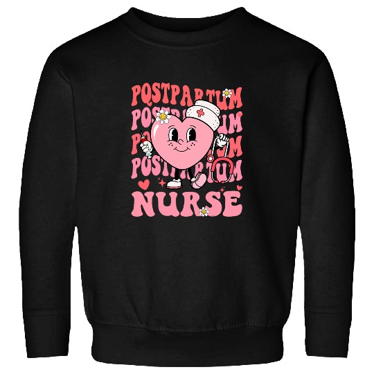 Groovy Postpartum nurses Valentines Day Mother Baby nurses Sweatshirts