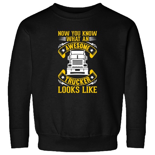 Mens Truck Driver Trucker Awesome Trucker Looks Like Sweatshirts