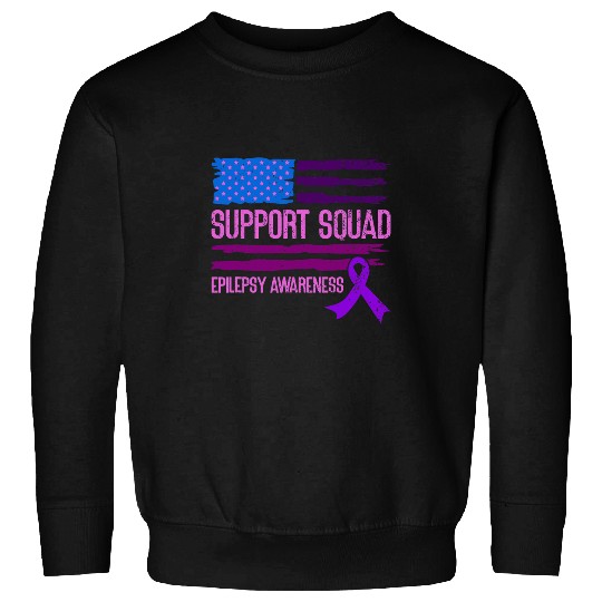 Support Squad Purple ribbon for epilepsy awareness month Sweatshirts