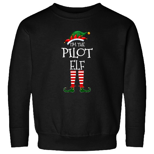 Im The Pilot Elf Matching Family Group Christmas Sweatshirts