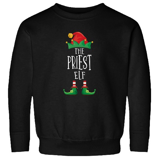 Priest Elf Family Matching Pajamas Christmas Gamer Elf Sweatshirts