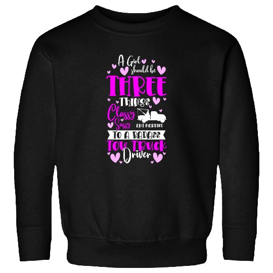 Trucker Tow Truck Operator Girlfriend Tow Truck Driver Wife 4 Sweatshirts