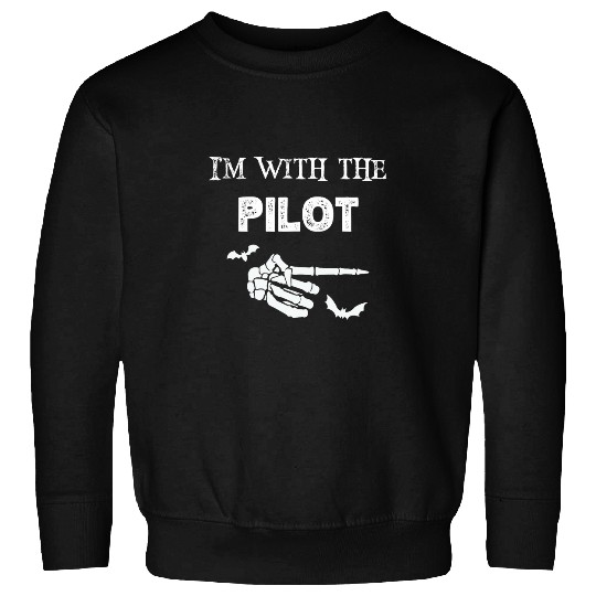 Im with the Pilot Lazy Halloween Costume Funny Couple Sweatshirts