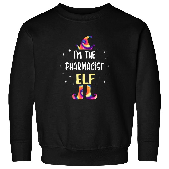 Im The Pharmacist Elf Tie Dye Christmas Matching Family Sweatshirts