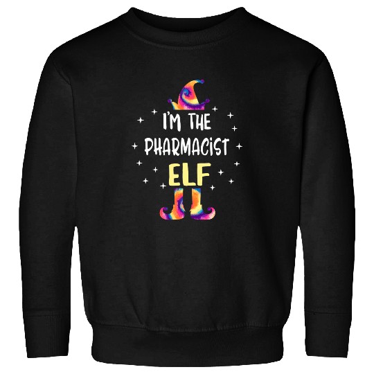 Im The Pharmacist Elf Tie Dye Christmas Matching Family Sweatshirts