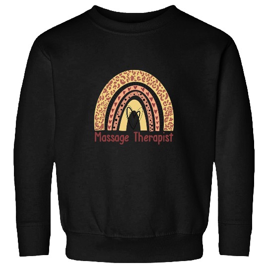 Massage Therapist Leopard Cheetah Boho Rainbow Sweatshirts