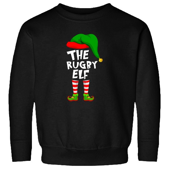 Funny Matching Family Christmas The Rugby Elf Sweatshirts