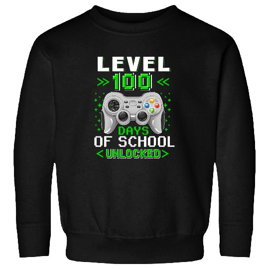 video gamer student 100th day of school boys kids 100 days Sweatshirts